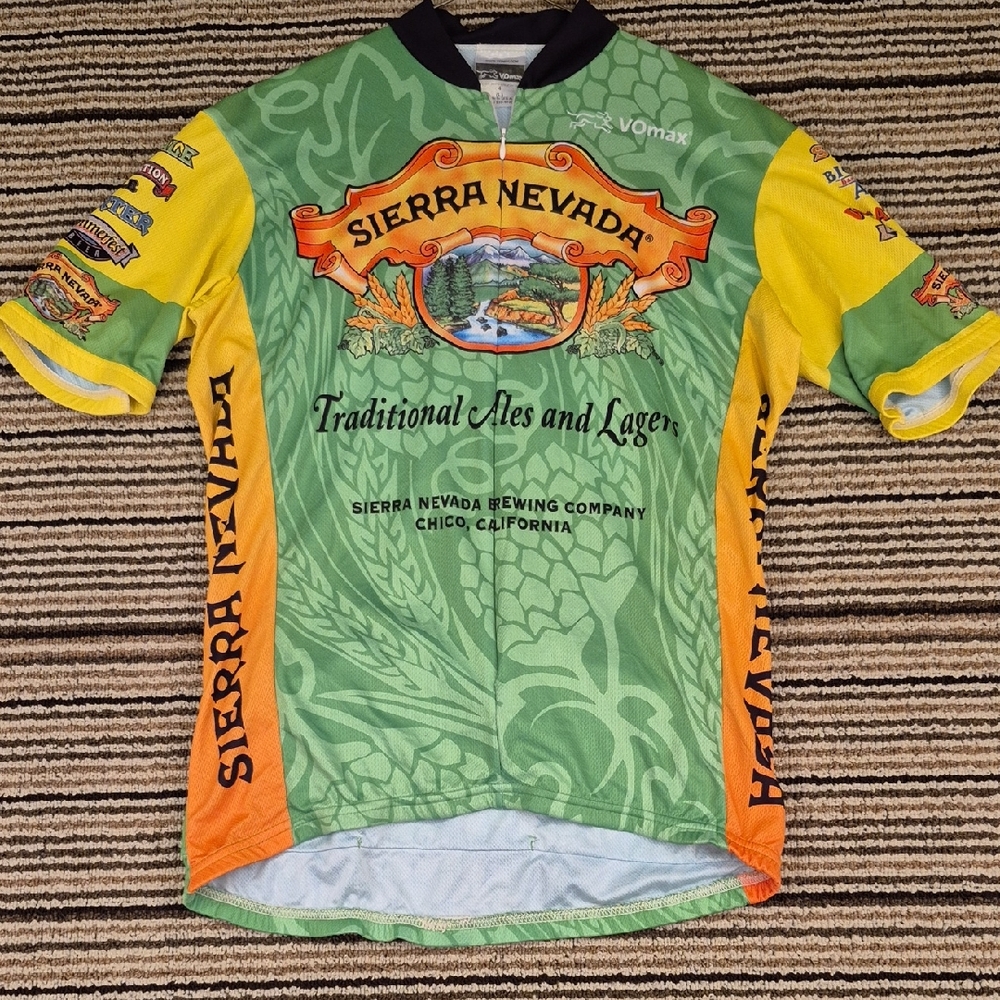 SIERRA NEVADA Vomax Jerseys Green Yellow Polyester Mens Cycling Jersey Sz 4‎ L